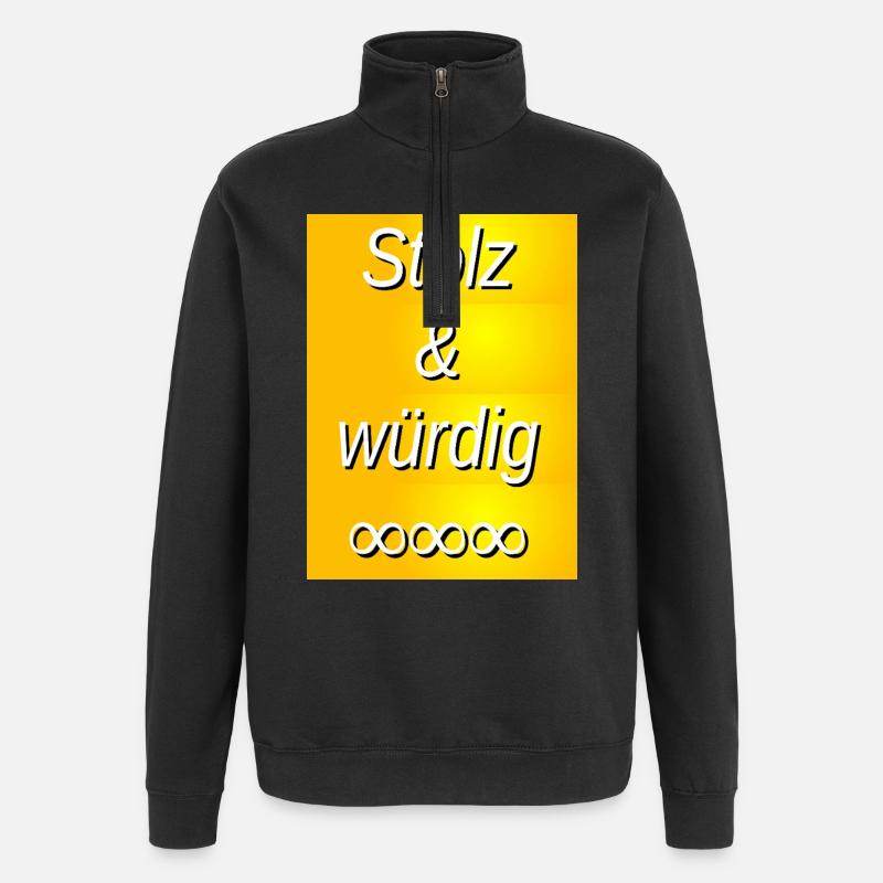 Impression dorée fière et digne - Sweat à zip 1/4 - noir