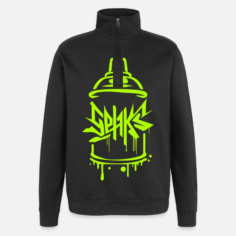 Sehks Grüne Flasche - Quarter-Zip-Sweatshirt - Schwarz