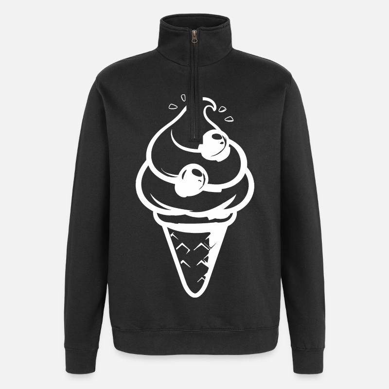 Dessin de glace - Sweat à zip 1/4 - noir