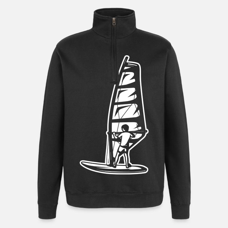 Windsurfer Junge - Quarter-Zip-Sweatshirt - Schwarz