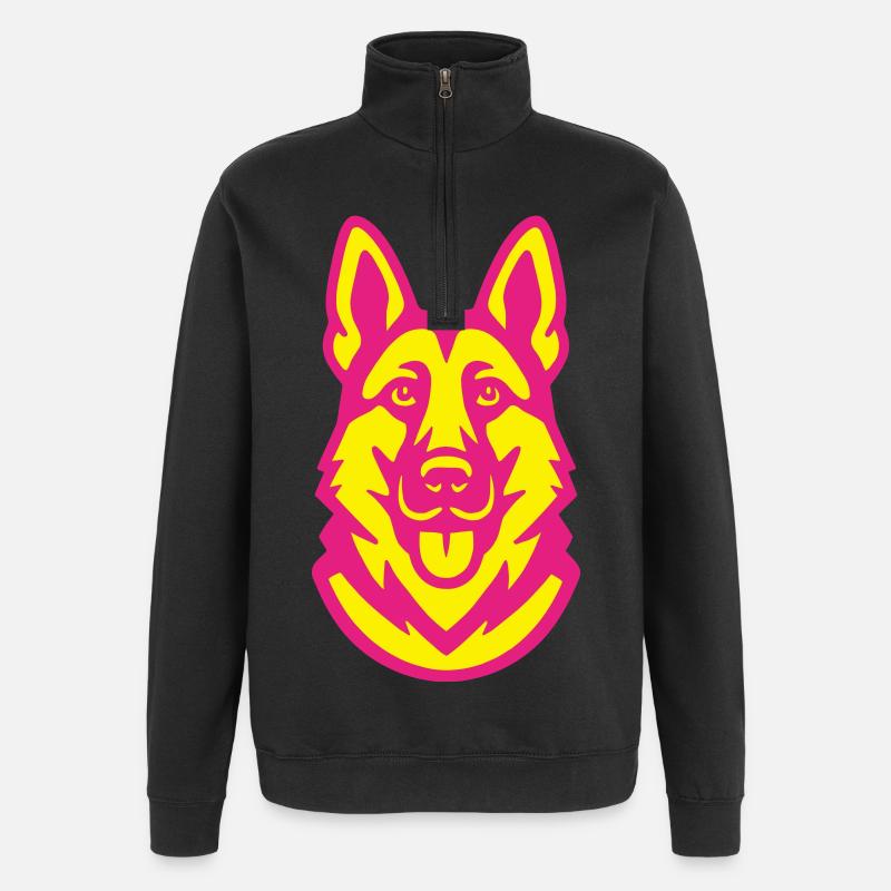 Berger Allemand Pop Art - Sweat à zip 1/4 - noir