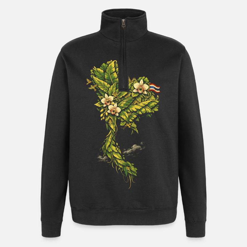 Fierté Thaïlandaise - Sweat à zip 1/4 - noir