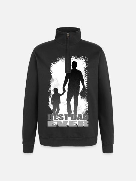 Daddy best dad ever boy - Quarter-Zip Sweatshirt - black