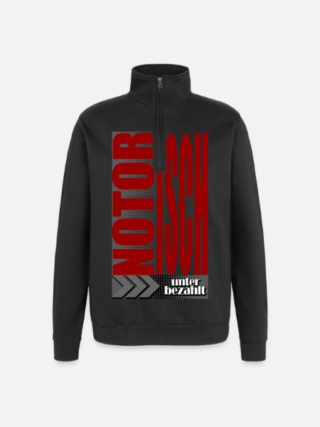 Notoriously Underpaid Wage Job Saying - Quarter-Zip Sweatshirt - black