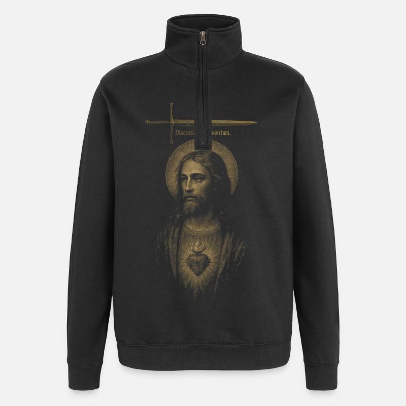 Unterscheidung, nicht Urteil. - Quarter-Zip-Sweatshirt - Schwarz