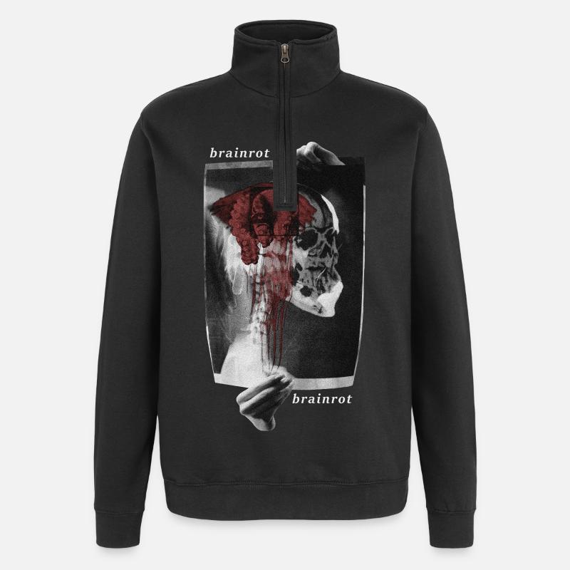 Pourriture cérébrale - Sweat à zip 1/4 - noir