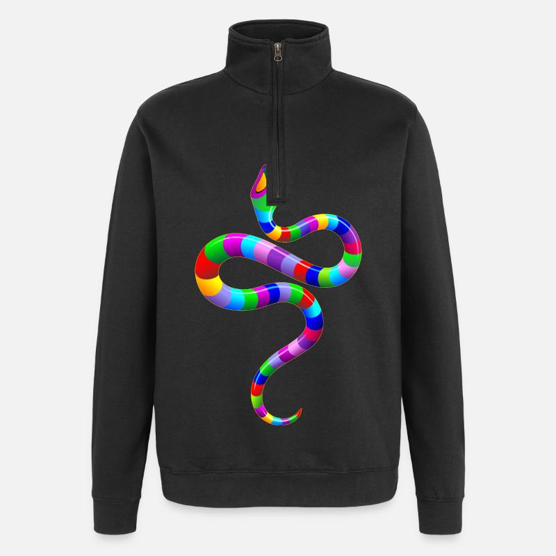 Prismatic Serpent Dream - Quarter-Zip Sweatshirt - black