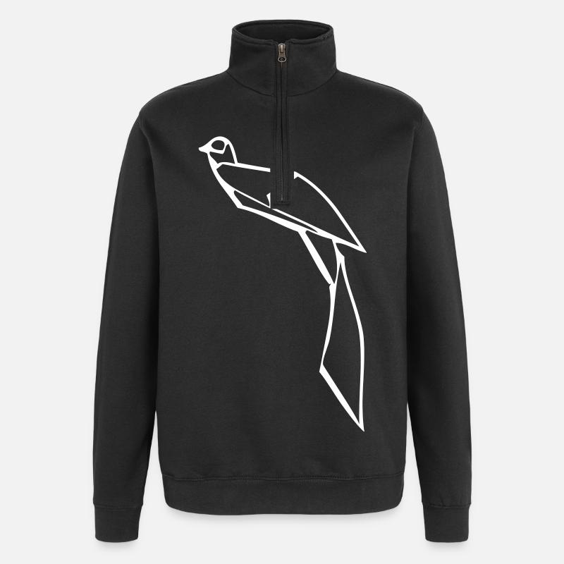 Fasan - Origami - Quarter-Zip-Sweatshirt - Schwarz