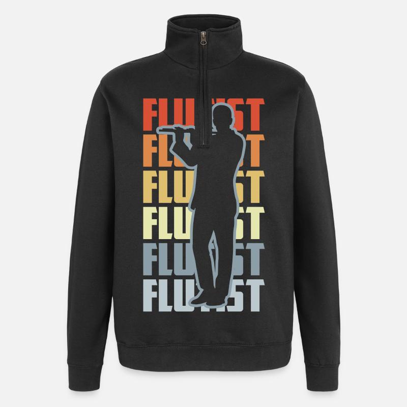 Flûtiste rétro - Sweat à zip 1/4 - noir