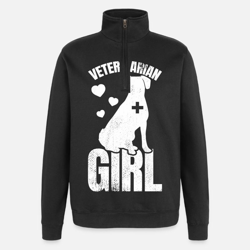 Tierärztin - Quarter-Zip-Sweatshirt - Schwarz