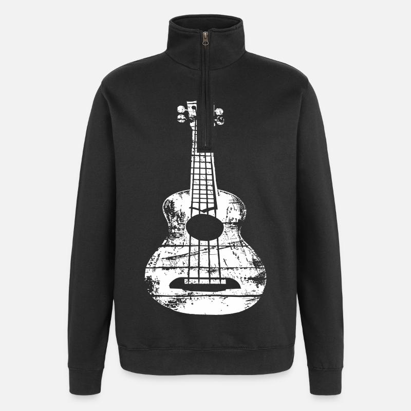 Ukulele Skizze - Quarter-Zip-Sweatshirt - Schwarz