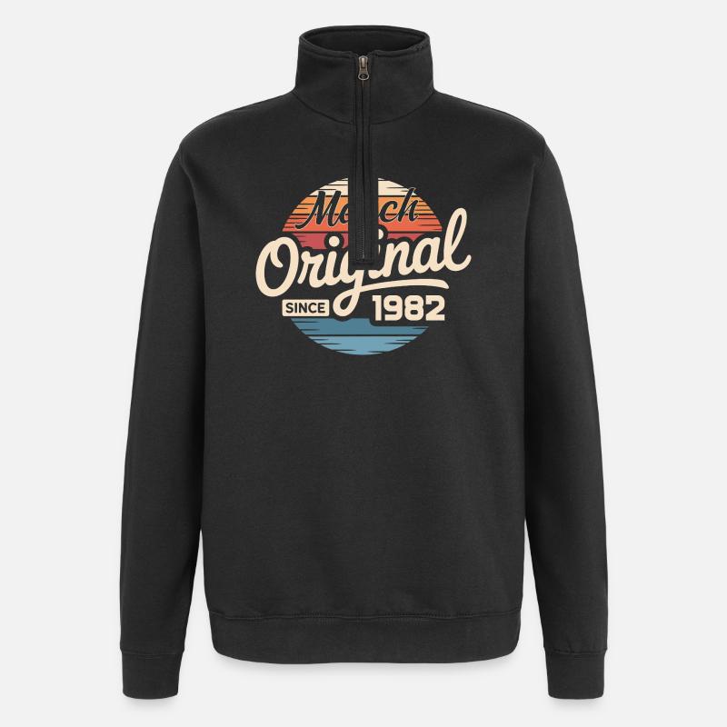 Legendary since march 1982 - Quarter-Zip Sweatshirt - black