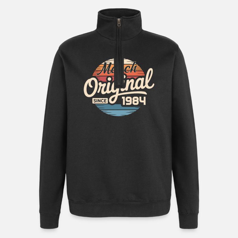 Legendary since march 1984 - Quarter-Zip Sweatshirt - black