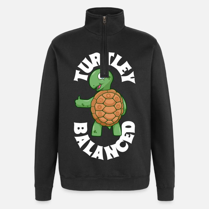 Équilibre Tortue - Chakra - Sweat à zip 1/4 - noir