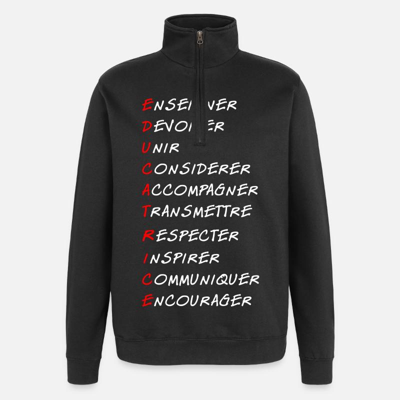 Éducatrice - Sweat à zip 1/4 - noir