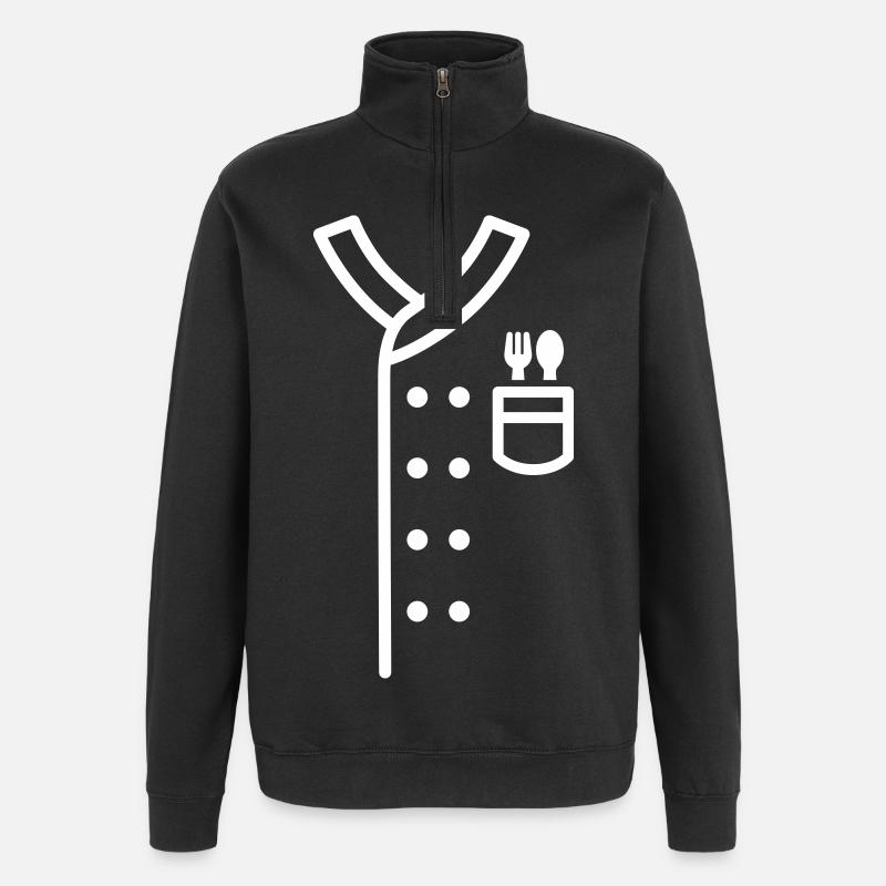 Chef chef chef costume cadeau - Sweat à zip 1/4 - noir