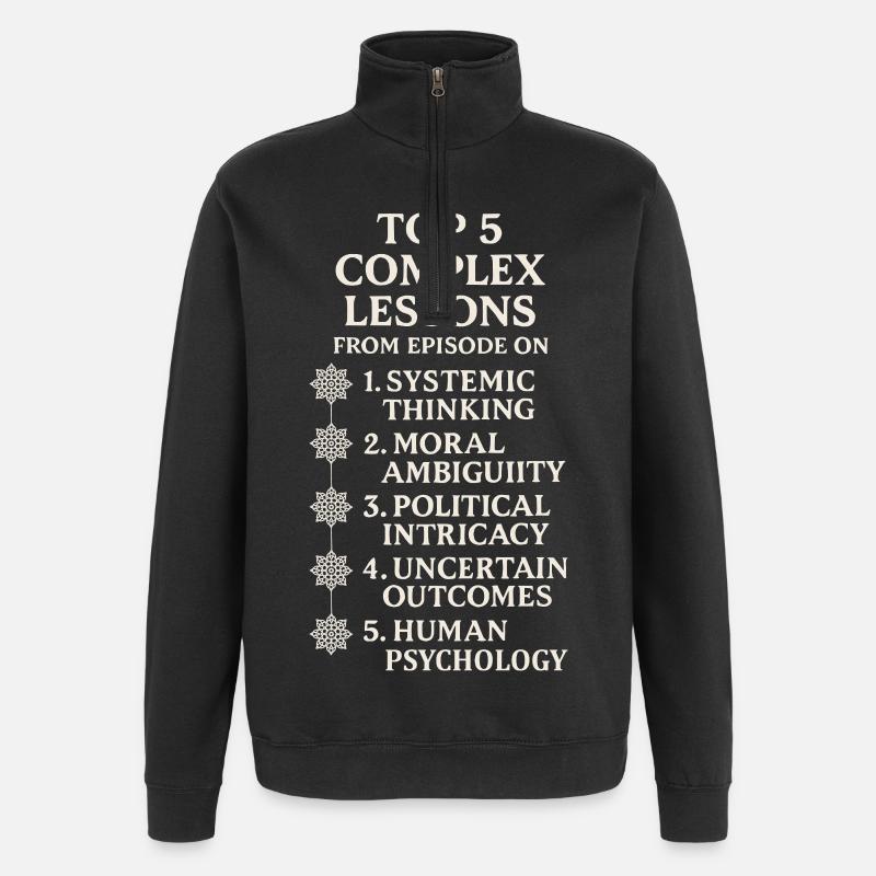 Des leçons complexes - Sweat à zip 1/4 - noir