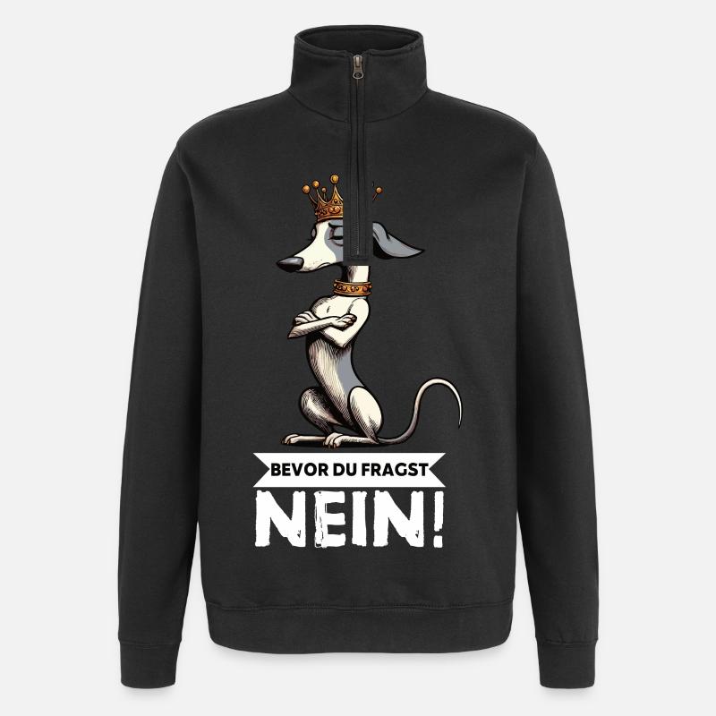 Avant de demander aux Whippets Greyhound Whippets - Sweat à zip 1/4 - noir