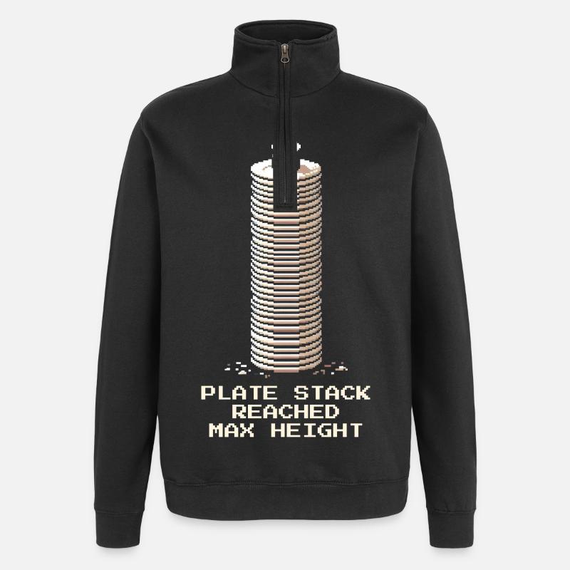 Plate Stack Maximum | Running Sushi - Quarter-Zip Sweatshirt - black