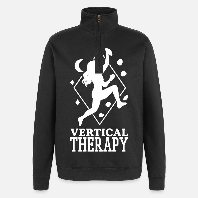Vertical Therapy: Bouldern & Klettern Boho Design - Quarter-Zip-Sweatshirt - Schwarz