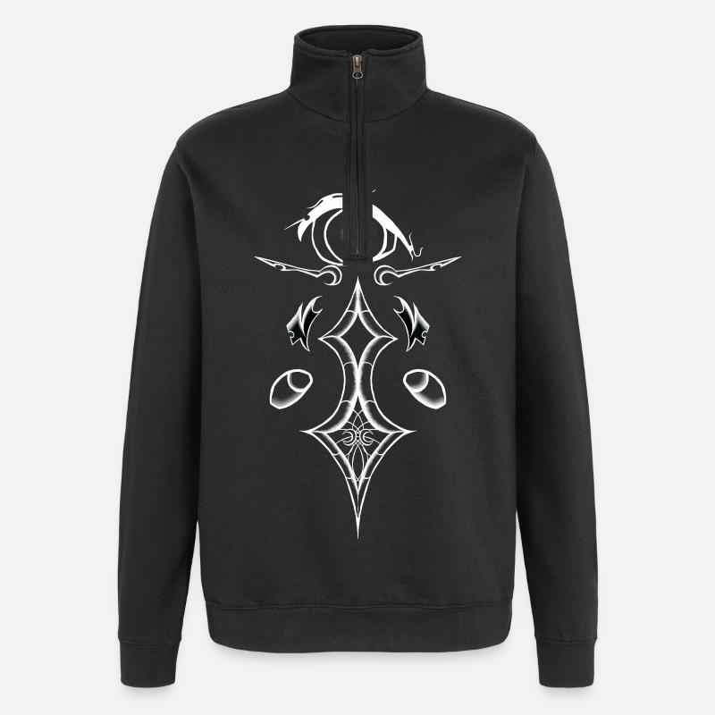 Ornamentauge Glyphenstil - Quarter-Zip-Sweatshirt - Schwarz