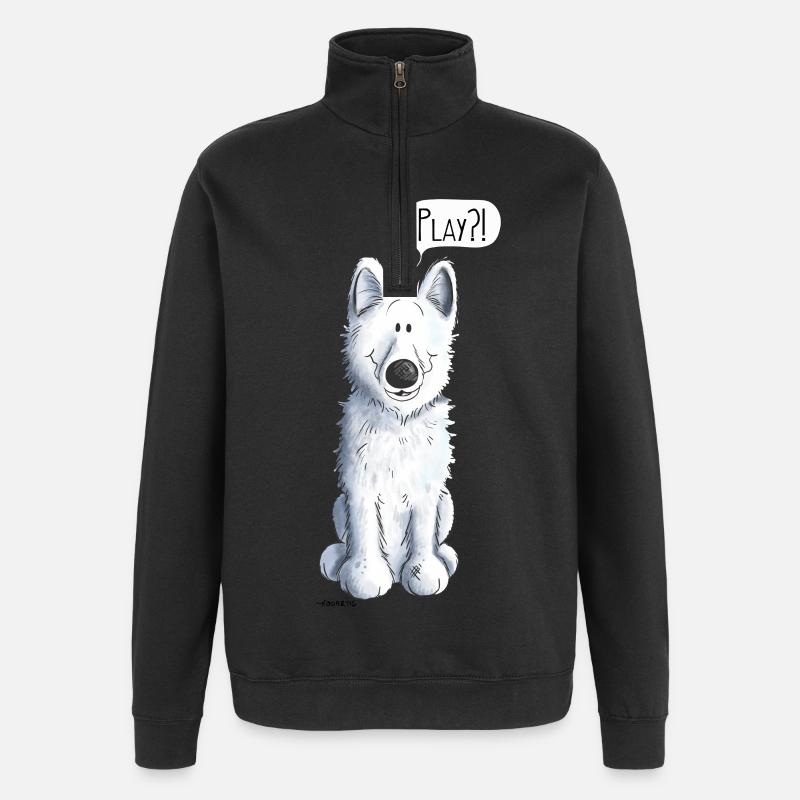 Schweizer Schäferhund Play - Quarter-Zip-Sweatshirt - Schwarz