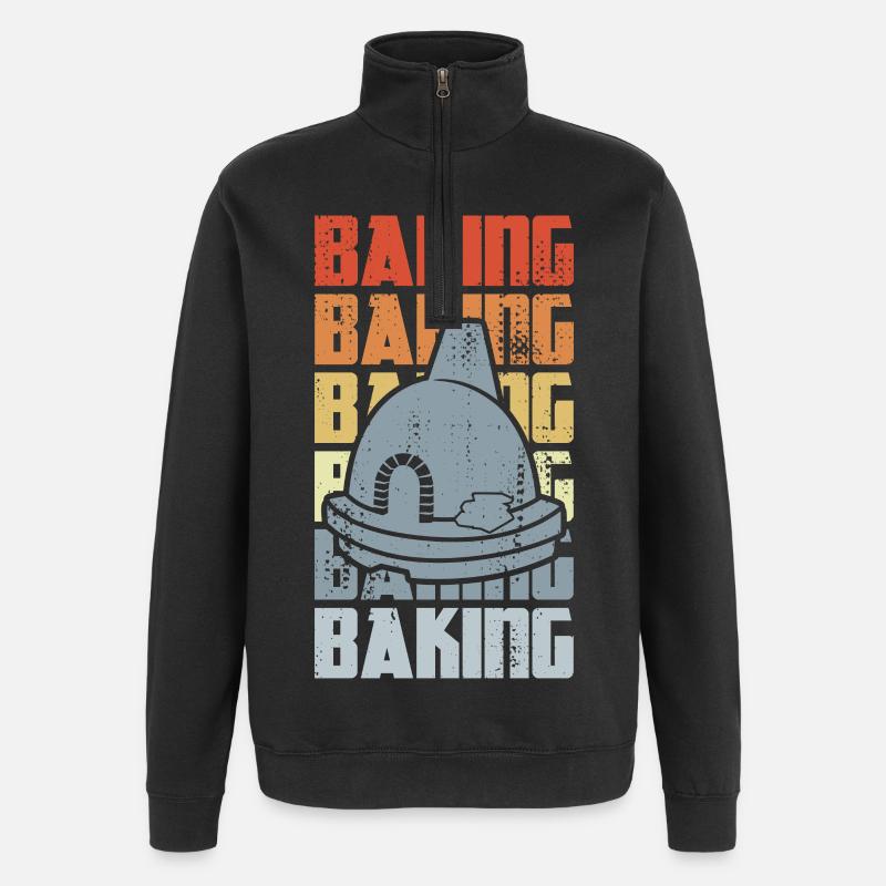 Retro Backen - Quarter-Zip-Sweatshirt - Schwarz
