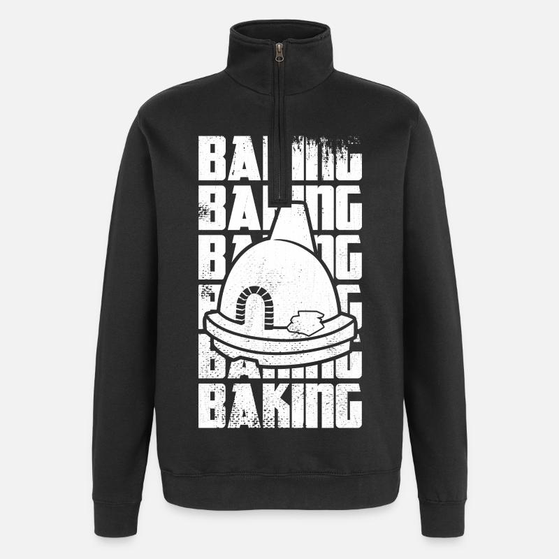 Lustiges Backen - Quarter-Zip-Sweatshirt - Schwarz