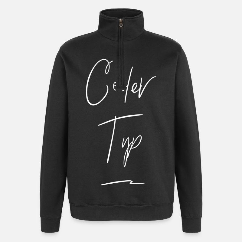 Cool Guy Funny Saying - Quarter-Zip Sweatshirt - black