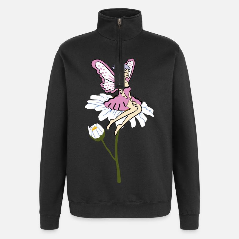 Sonnenblumen Fee - Quarter-Zip-Sweatshirt - Schwarz