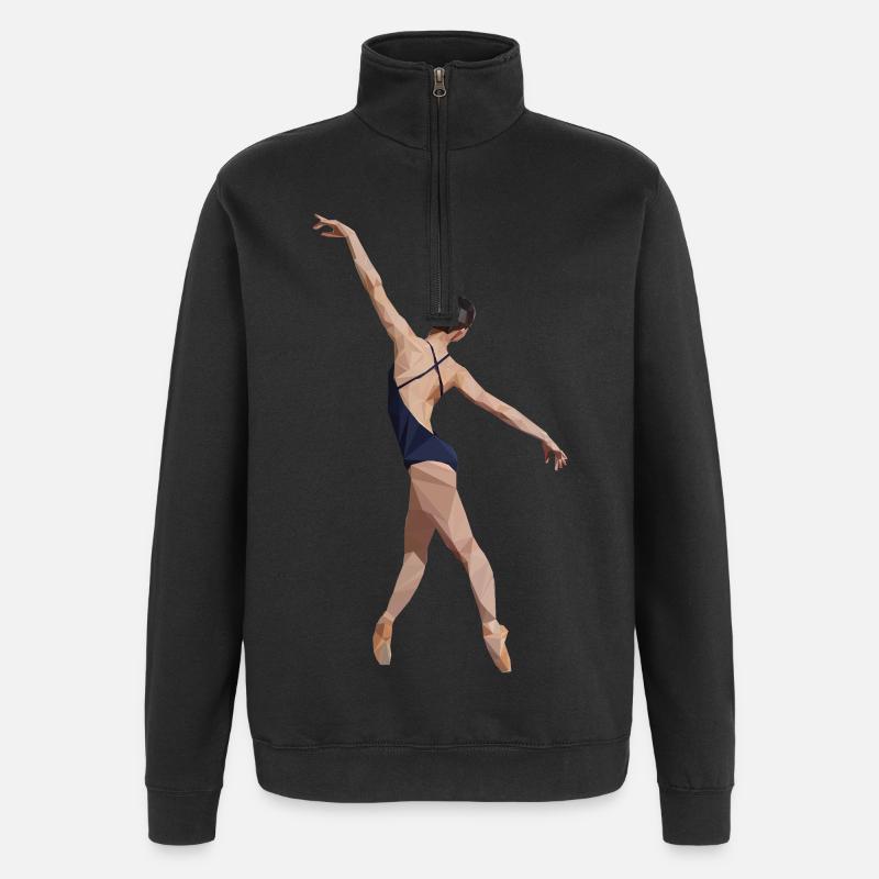 Ballerina_Polygon - Sweat à zip 1/4 - noir