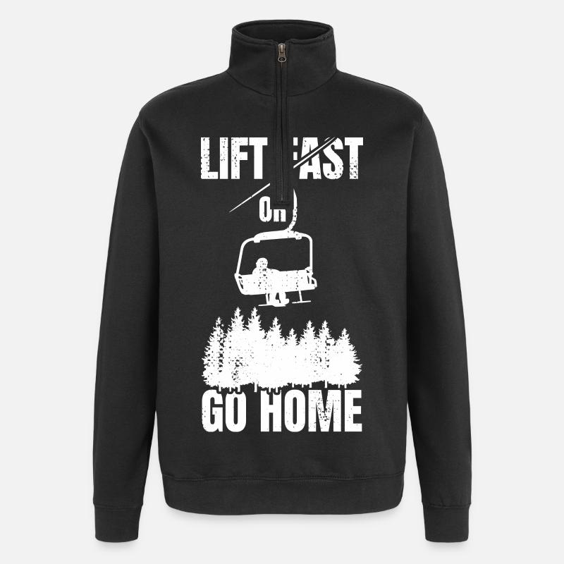 Soulevez rapidement ou rentrez chez vous - Sweat à zip 1/4 - noir