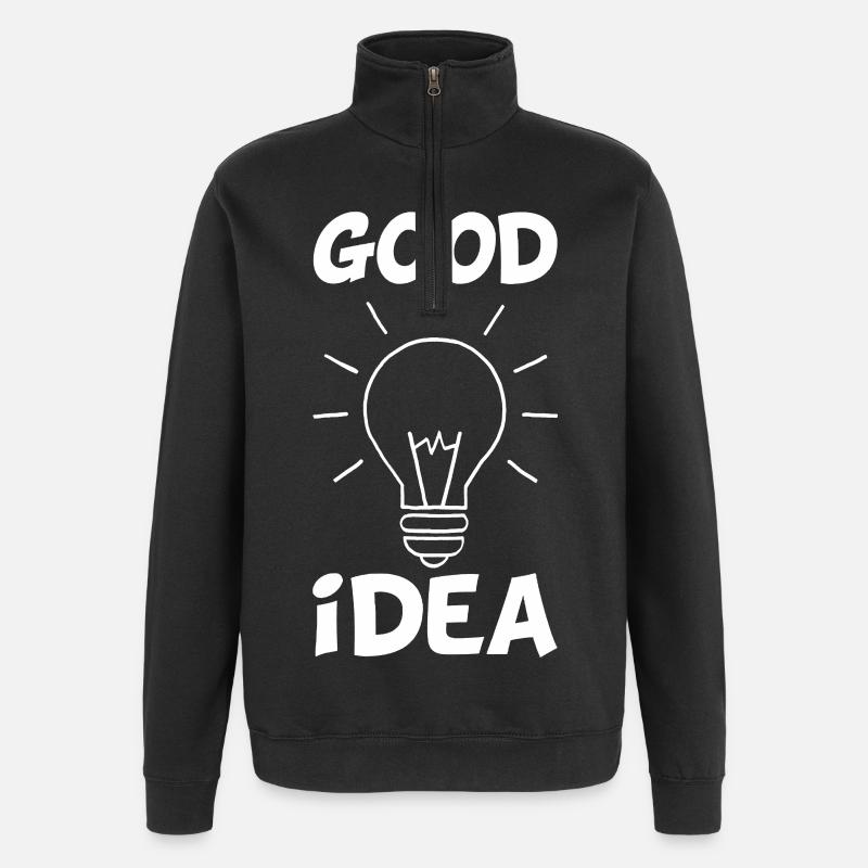 Die gute Idee (weiß) - Quarter-Zip-Sweatshirt - Schwarz