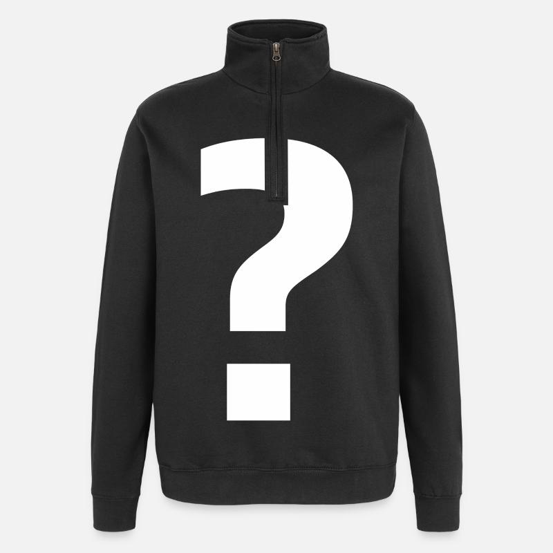 Point d’interrogation | curiosité élégante - Sweat à zip 1/4 - noir