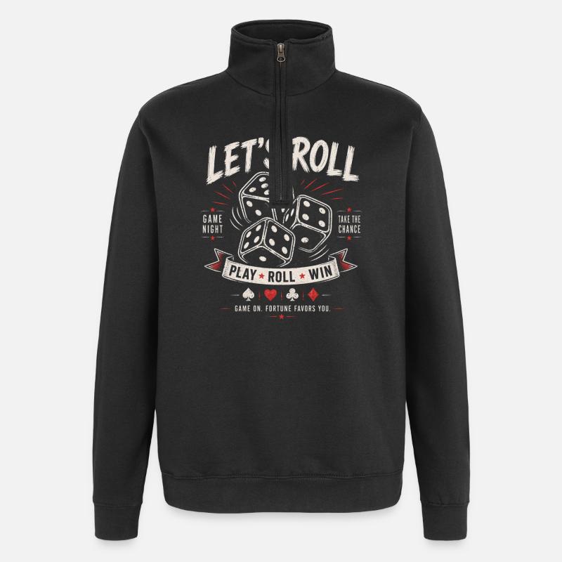 Let's Roll – Dice Game Night - Quarter-Zip Sweatshirt - black