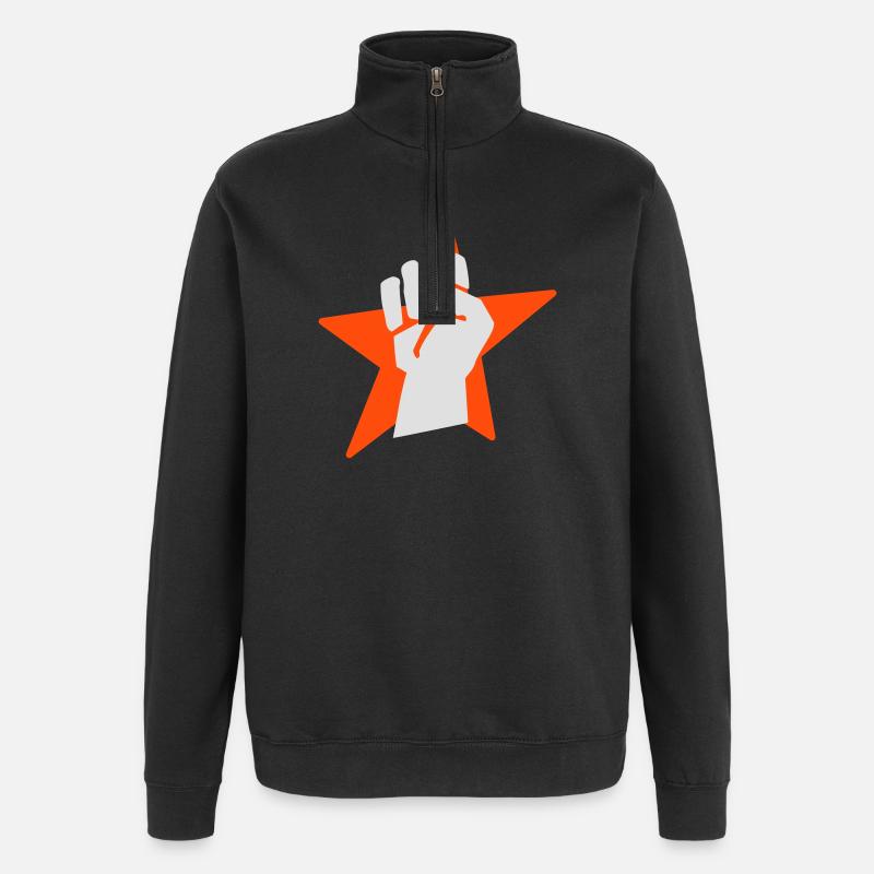 fist faust - Sweat à zip 1/4 - noir