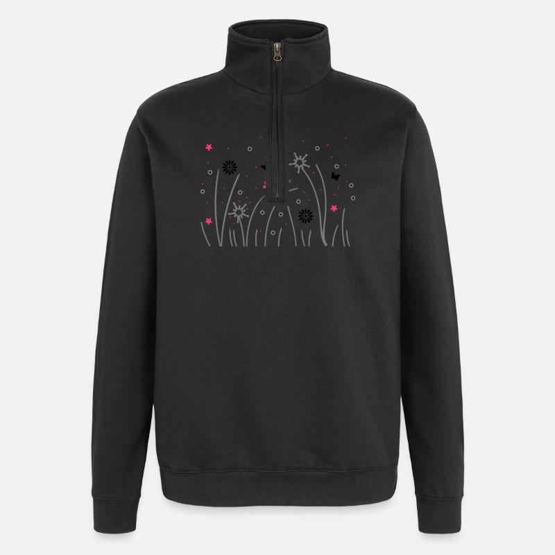 grashalme - Sweat à zip 1/4 - noir