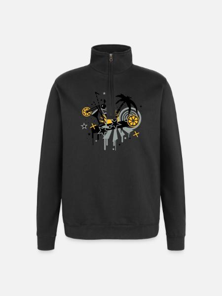 cocktail_bar - Quarter-Zip Sweatshirt - black