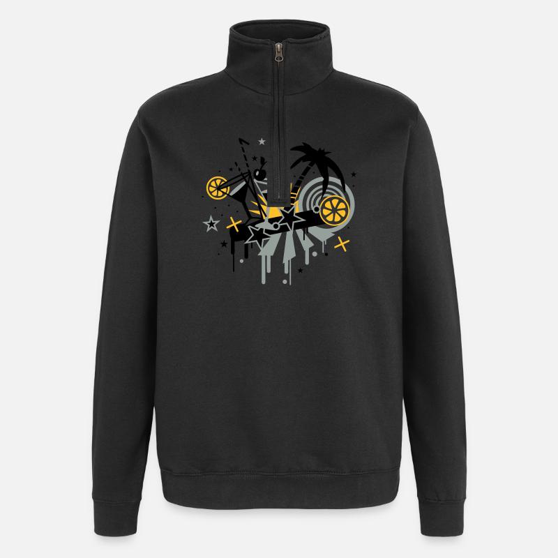 cocktail_bar - Sweat à zip 1/4 - noir