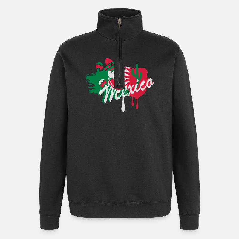 Mexico Graffiti - Quarter-Zip-Sweatshirt - Schwarz