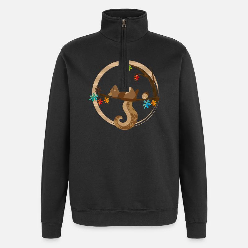A squirrel is sleeping - Quarter-Zip Sweatshirt - black