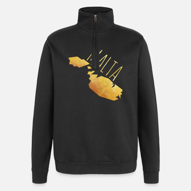 malta - Sweat à zip 1/4 - noir