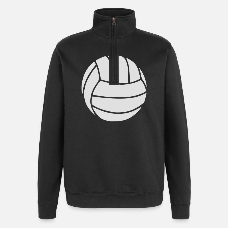 Retro Ball Linienkunst Minimal - Quarter-Zip-Sweatshirt - Schwarz