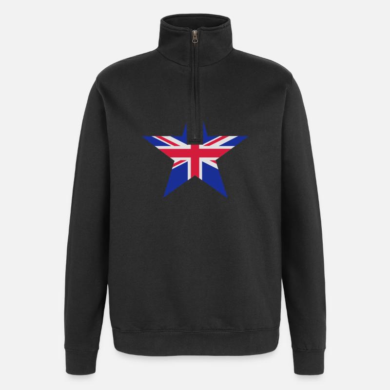 Britische Stern - Quarter-Zip-Sweatshirt - Schwarz
