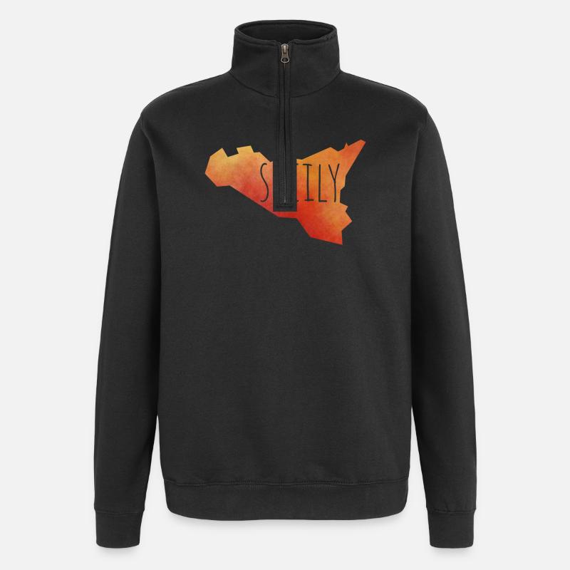 sicily - Quarter-Zip Sweatshirt - black