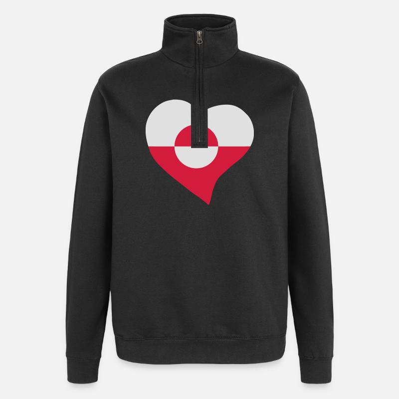 Grönländischen Herz - Quarter-Zip-Sweatshirt - Schwarz