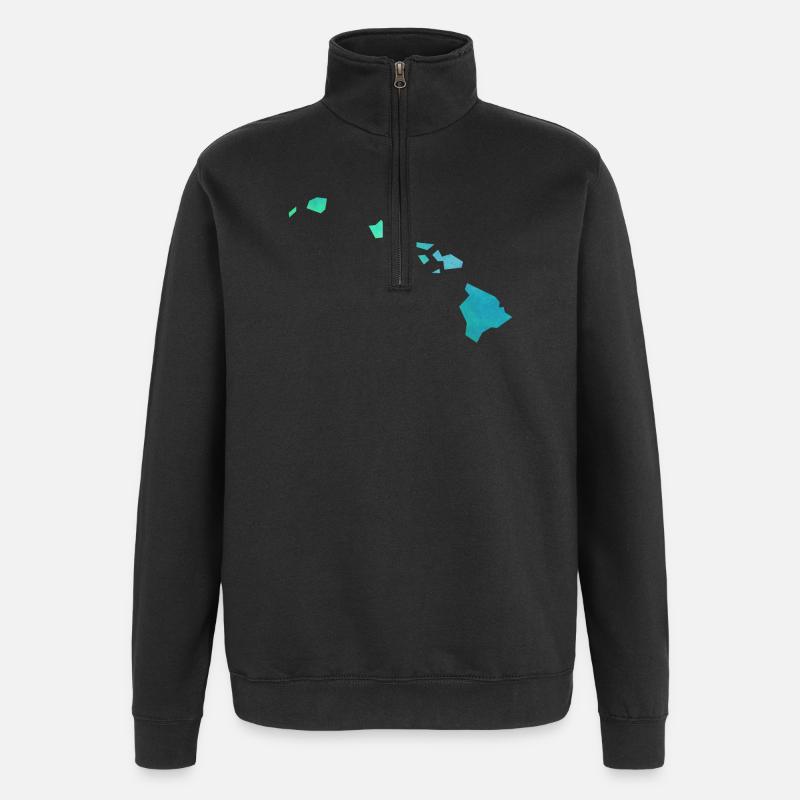 hawaii - Sweat à zip 1/4 - noir
