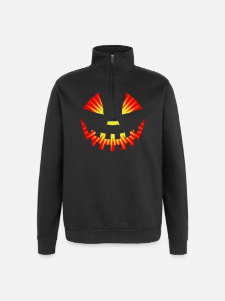 Pumpkin flex - Quarter-Zip Sweatshirt - black