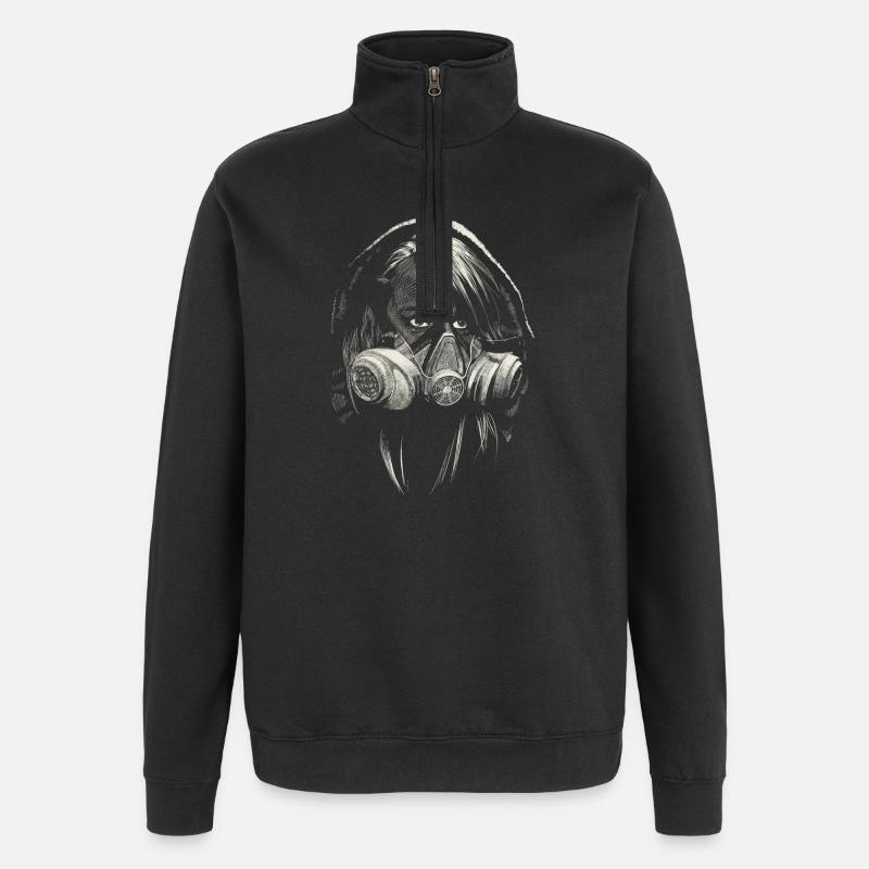 graffiti - Sweat à zip 1/4 - noir