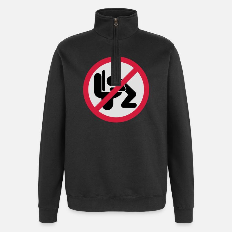 Kotzen verboten - Quarter-Zip-Sweatshirt - Schwarz